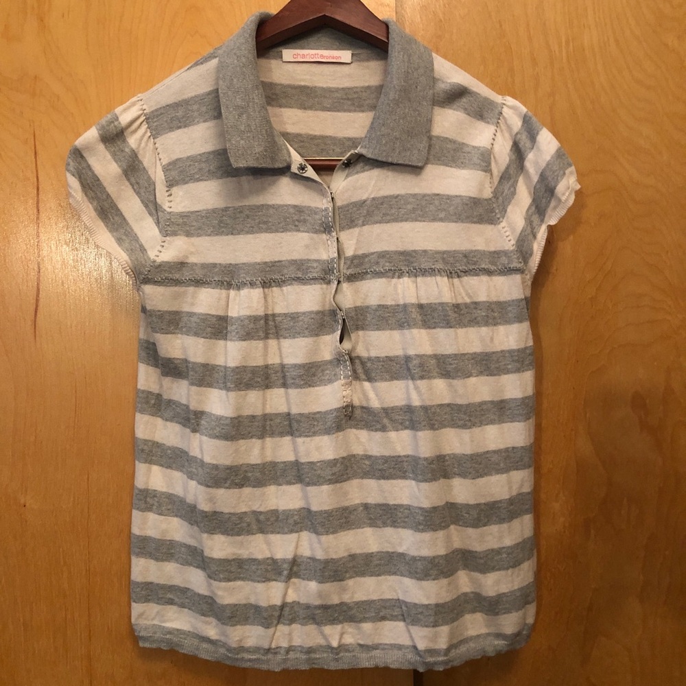 Charlotte Ronson Striped Cashmere Top